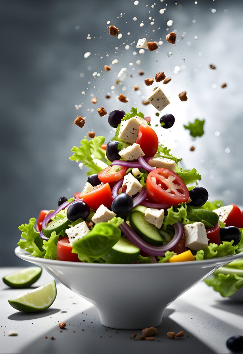 ai generated, salad, food, healthy, vegetables, tomatoes, fresh, meal, salad, salad, salad, salad, salad